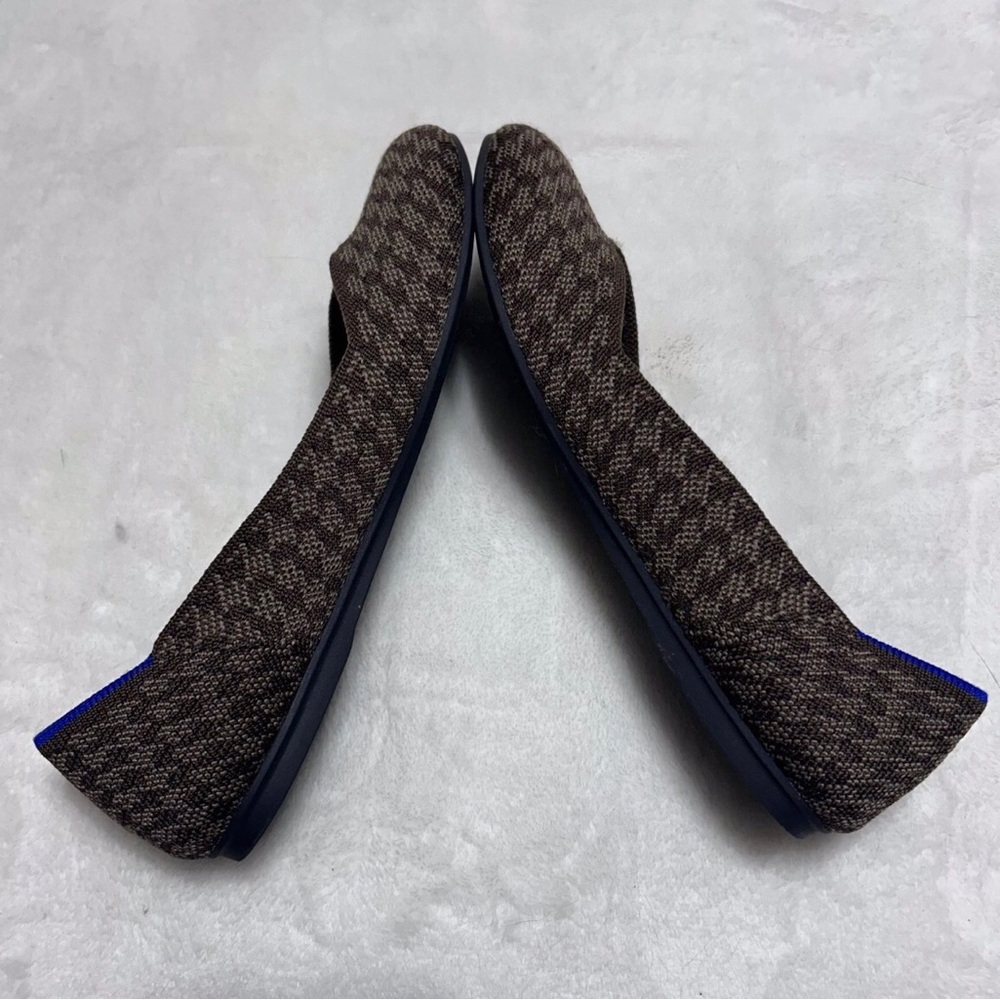 Rothy’s The Flat Espresso Houndstooth Brown Knit Ballet Flats Women's Size 6 - Picture 3 of 5